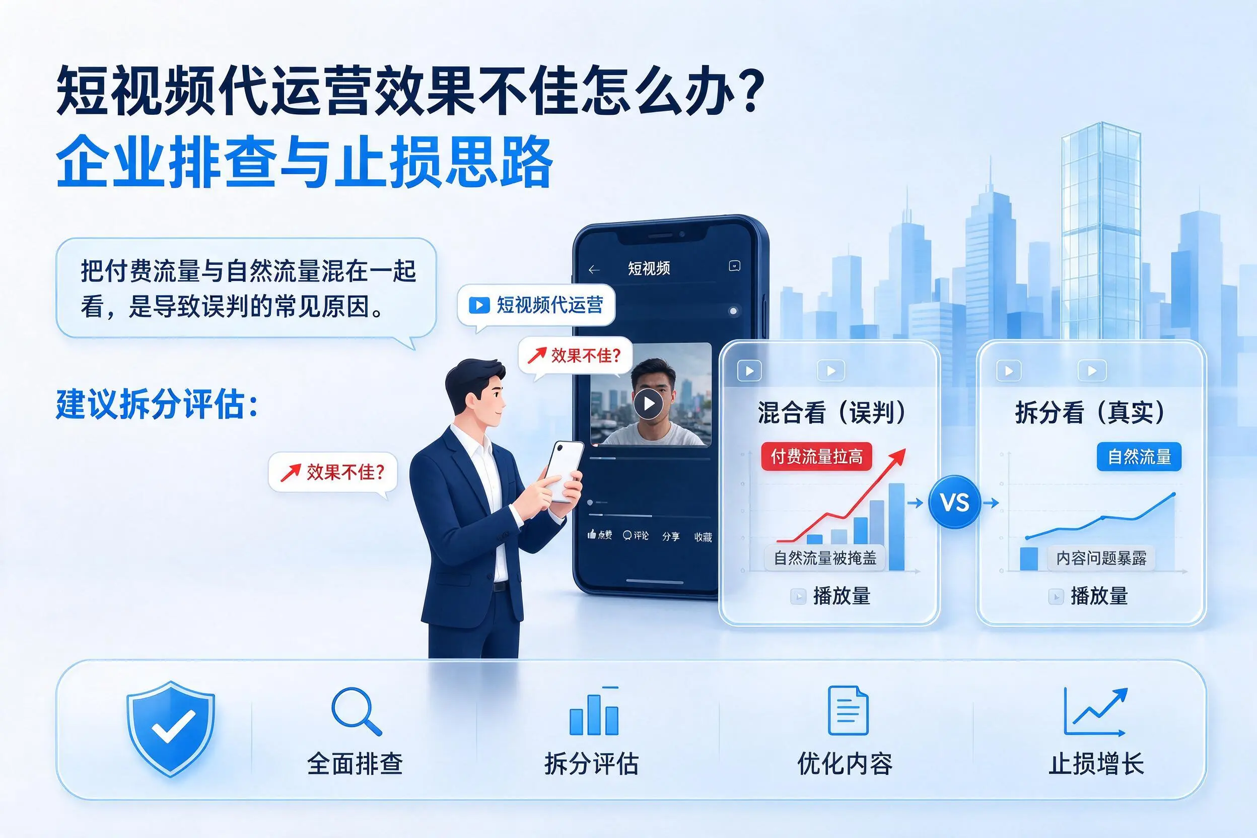 短视频代运营效果不佳怎么办?商洛企业排查与止损思路