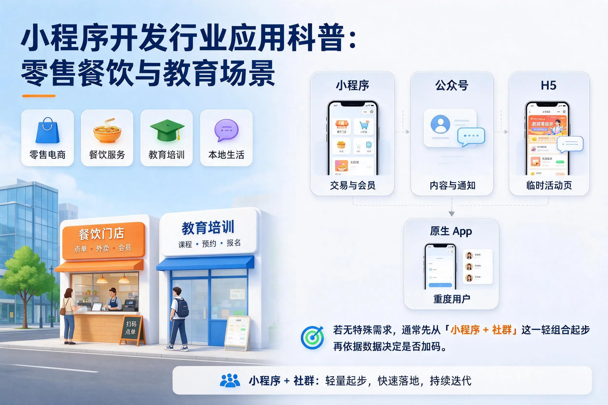 商洛小程序开发行业应用科普：零售餐饮与教育场景