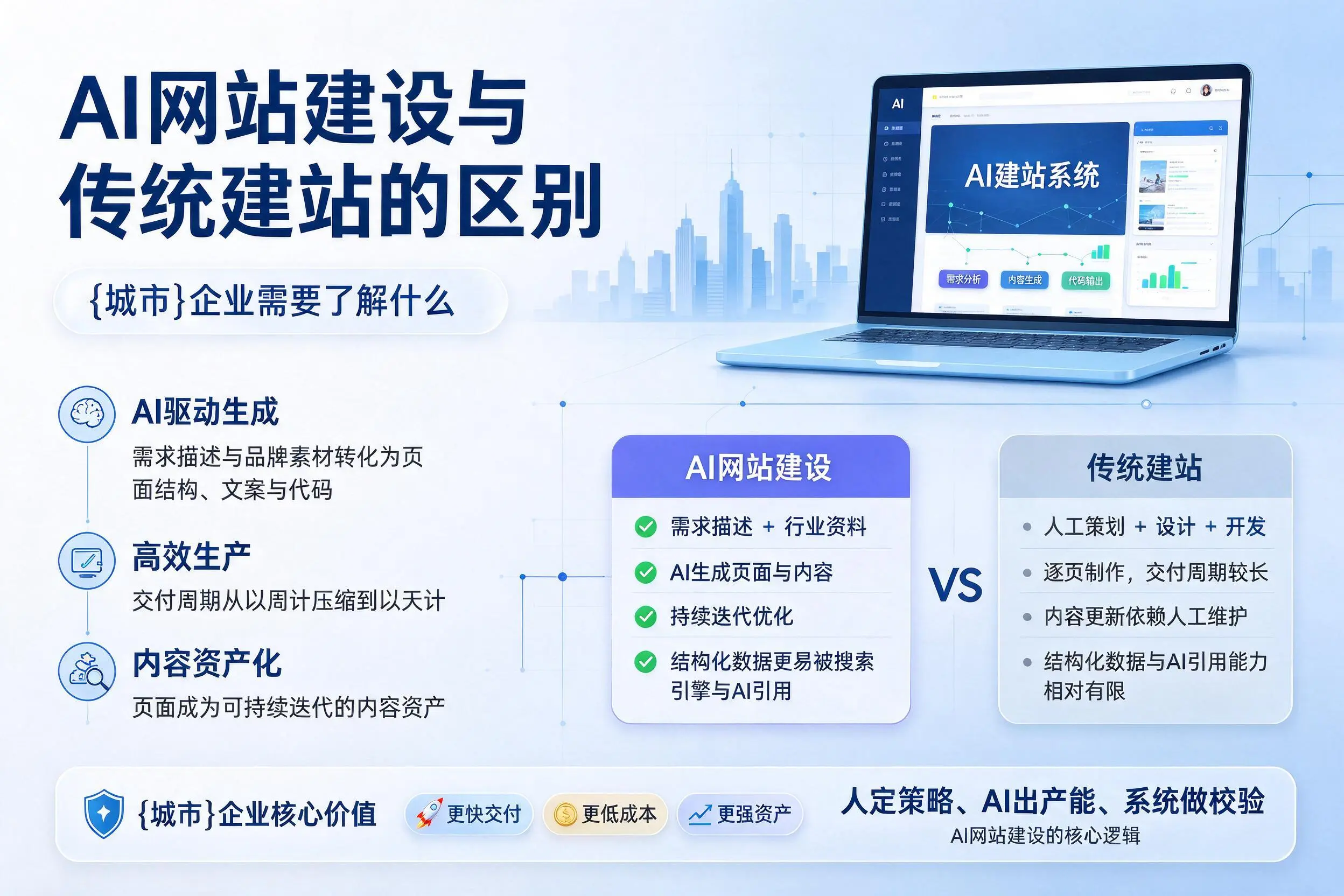 AI网站建设与传统建站的区别，商洛企业需要了解什么