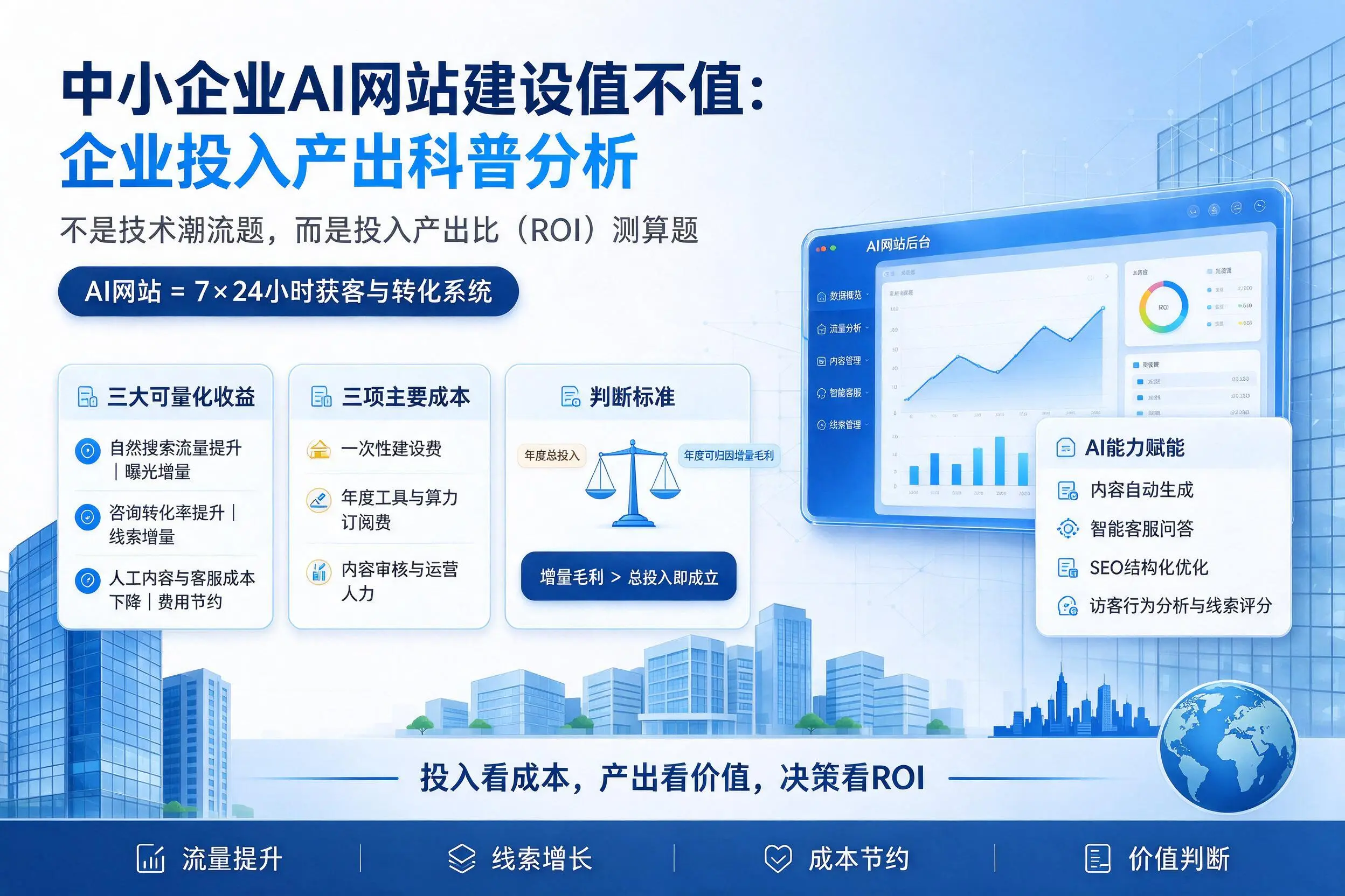 中小企业AI网站建设值不值:商洛企业投入产出科普分析