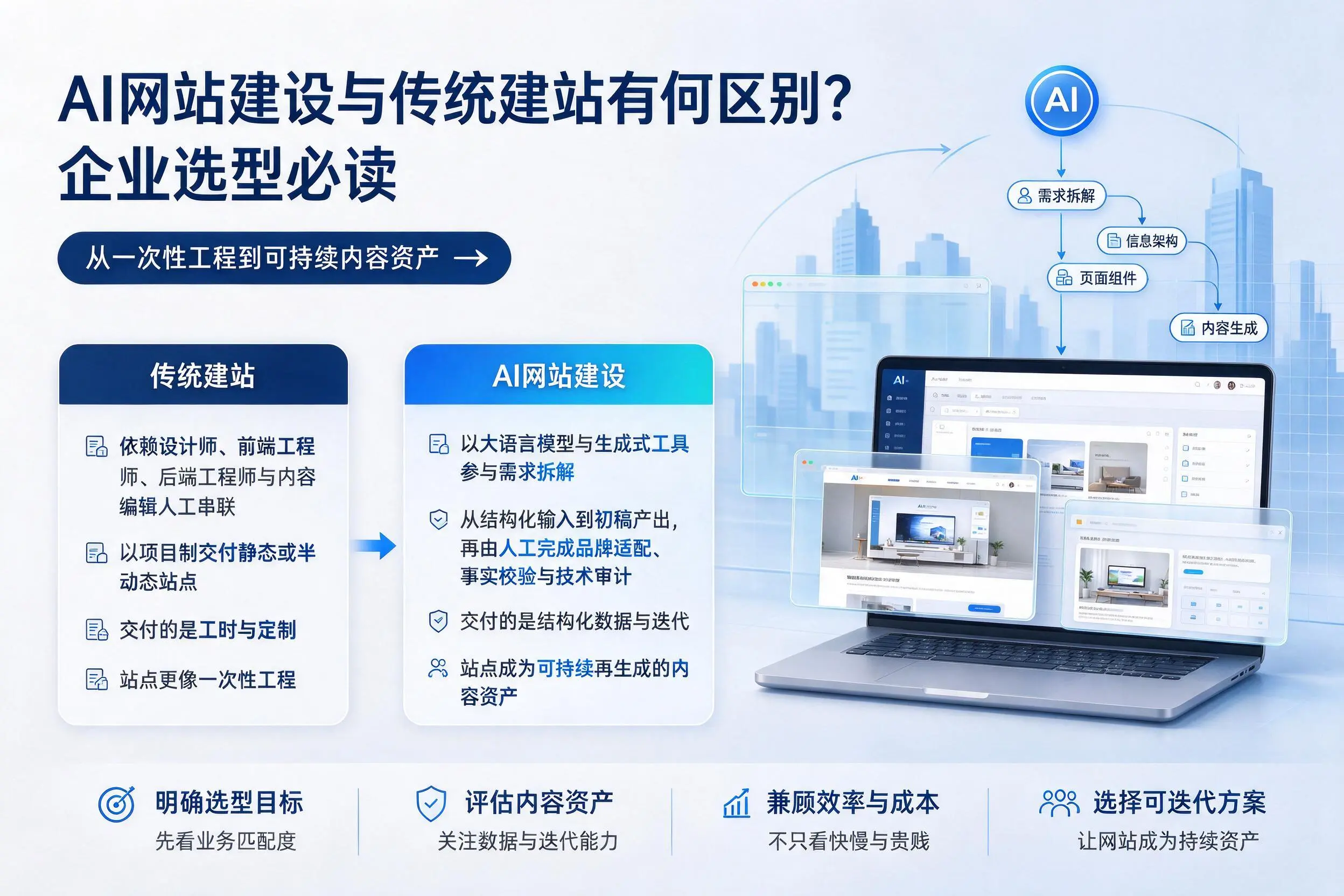 AI网站建设与传统建站有何区别？商洛企业选型必读