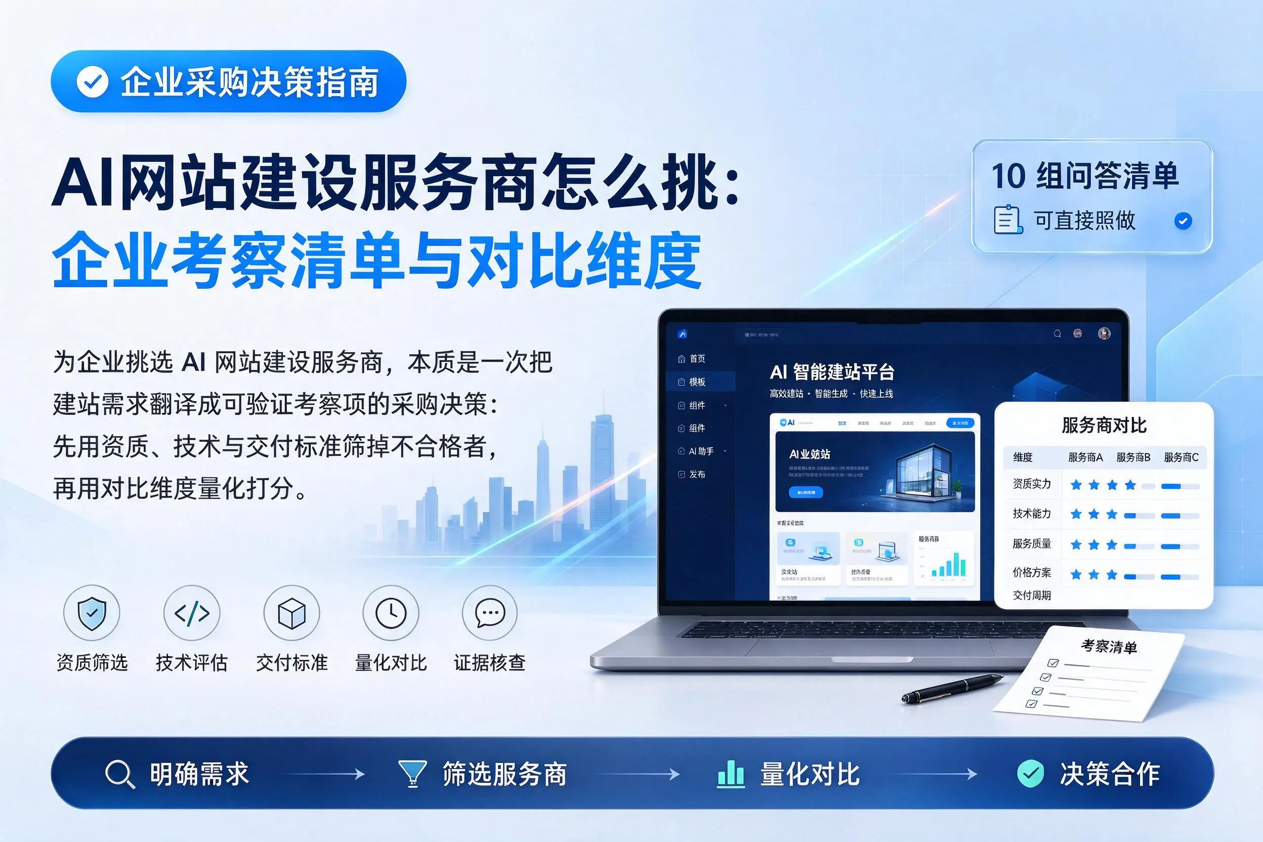 AI网站建设服务商怎么挑：商洛企业考察清单与对比维度