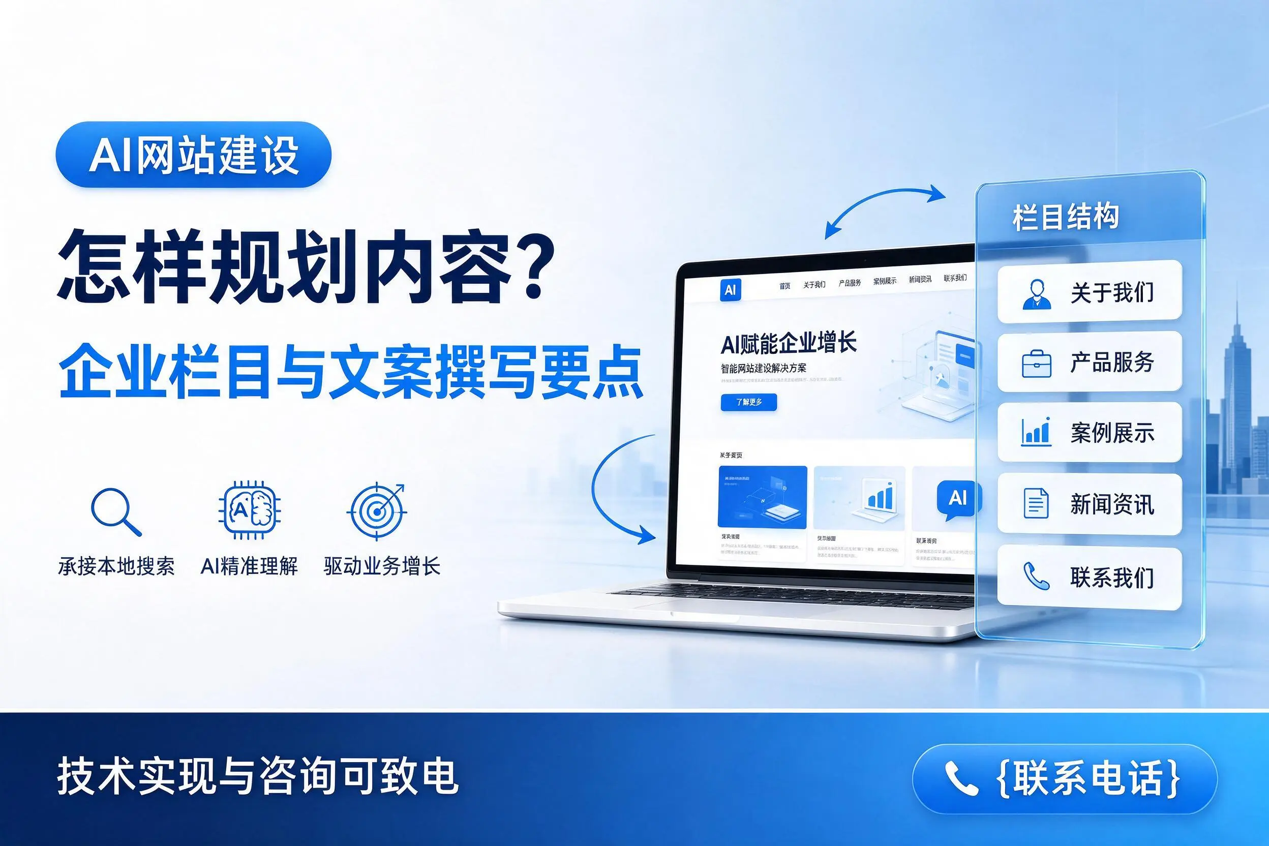 AI网站建设怎样规划内容？商洛企业栏目与文案撰写要点