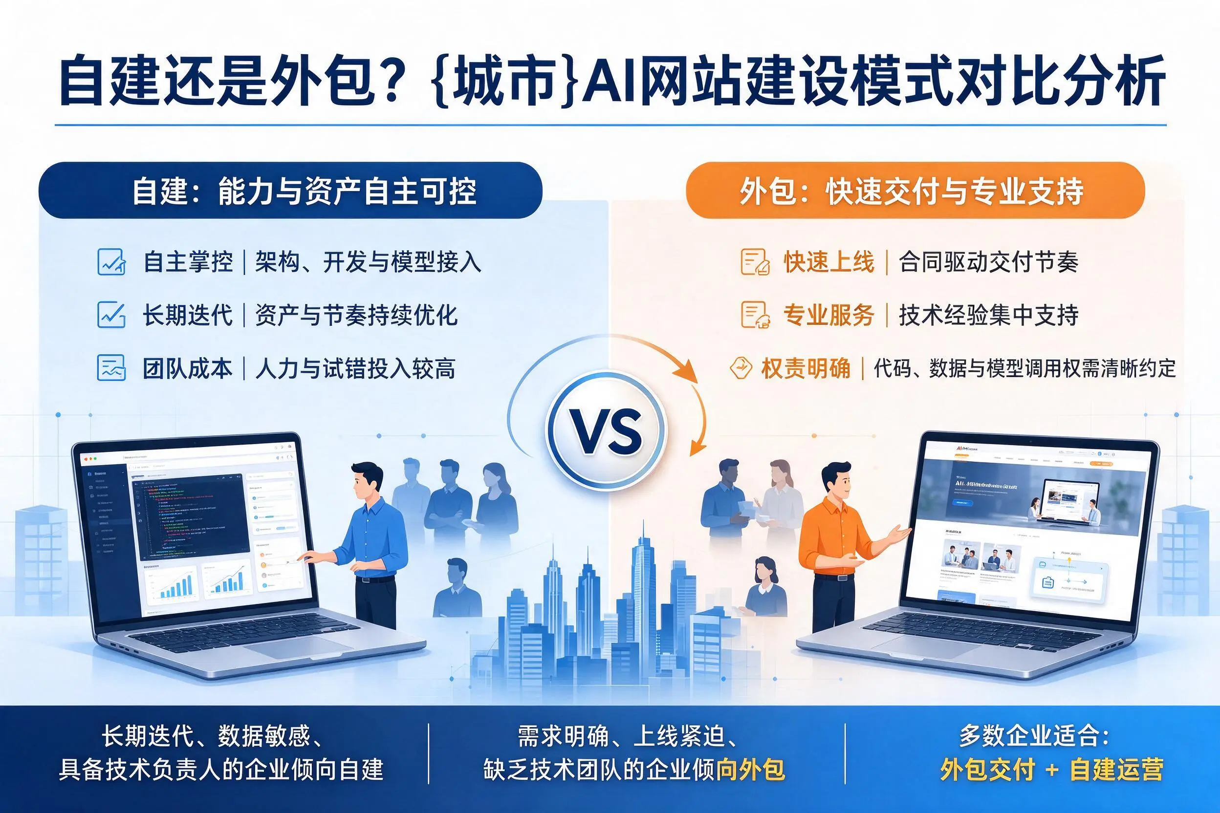 自建还是外包?商洛AI网站建设模式对比分析
