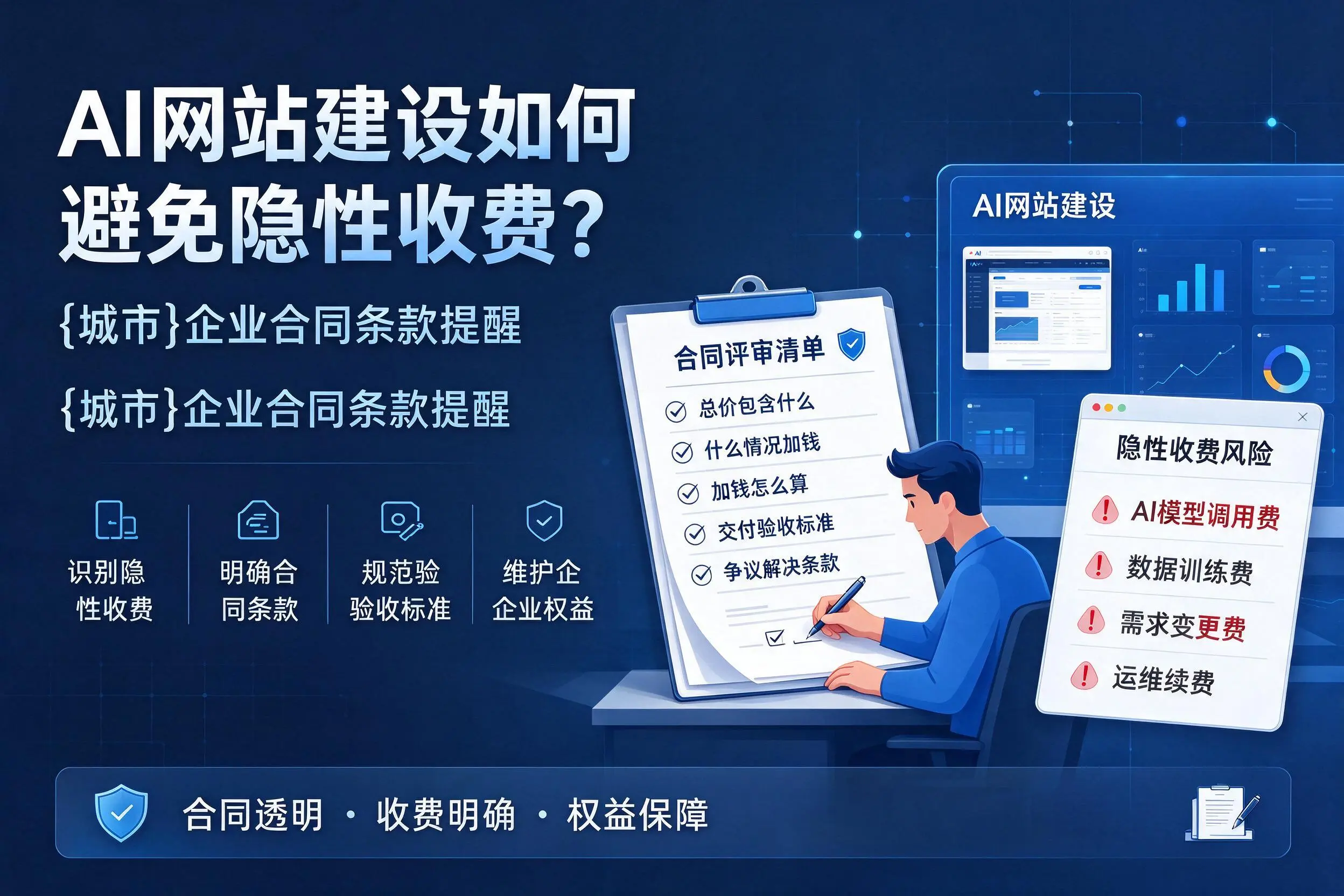 AI网站建设如何避免隐性收费？商洛企业合同条款提醒